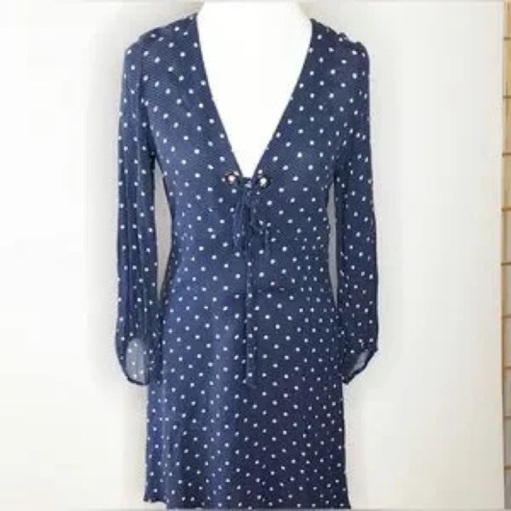 American Eagle Outfitters Navy Polka Dot Dress